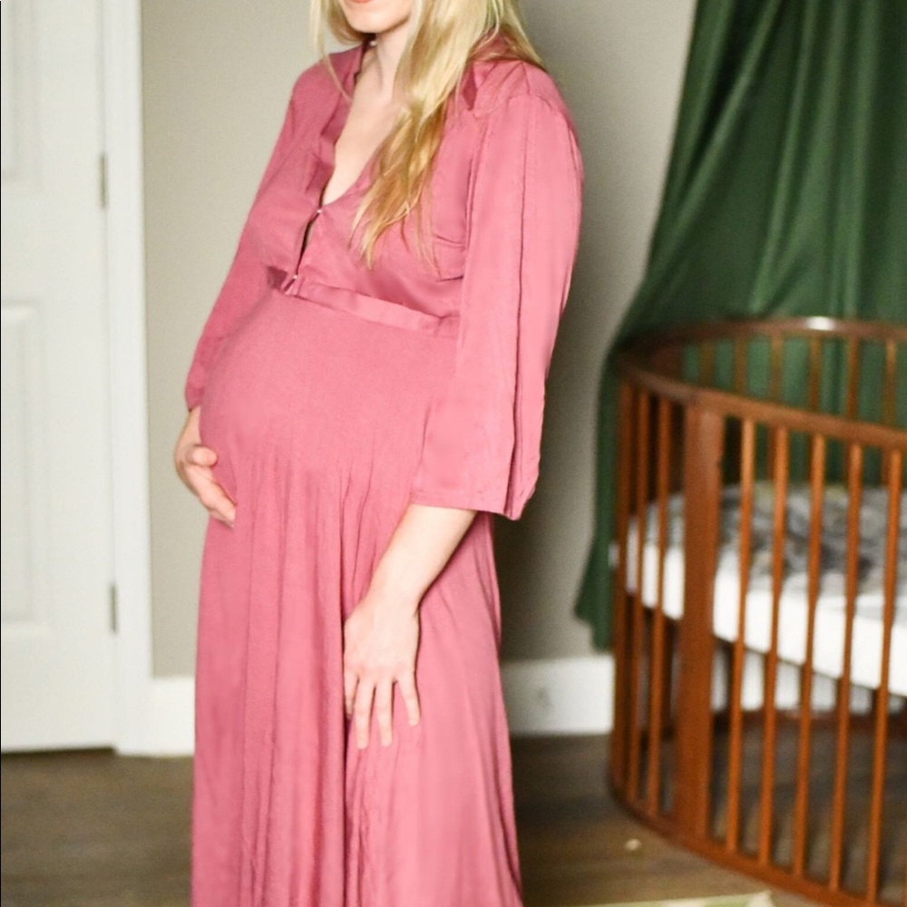 Lifted Labor Co maternity gown, navy
